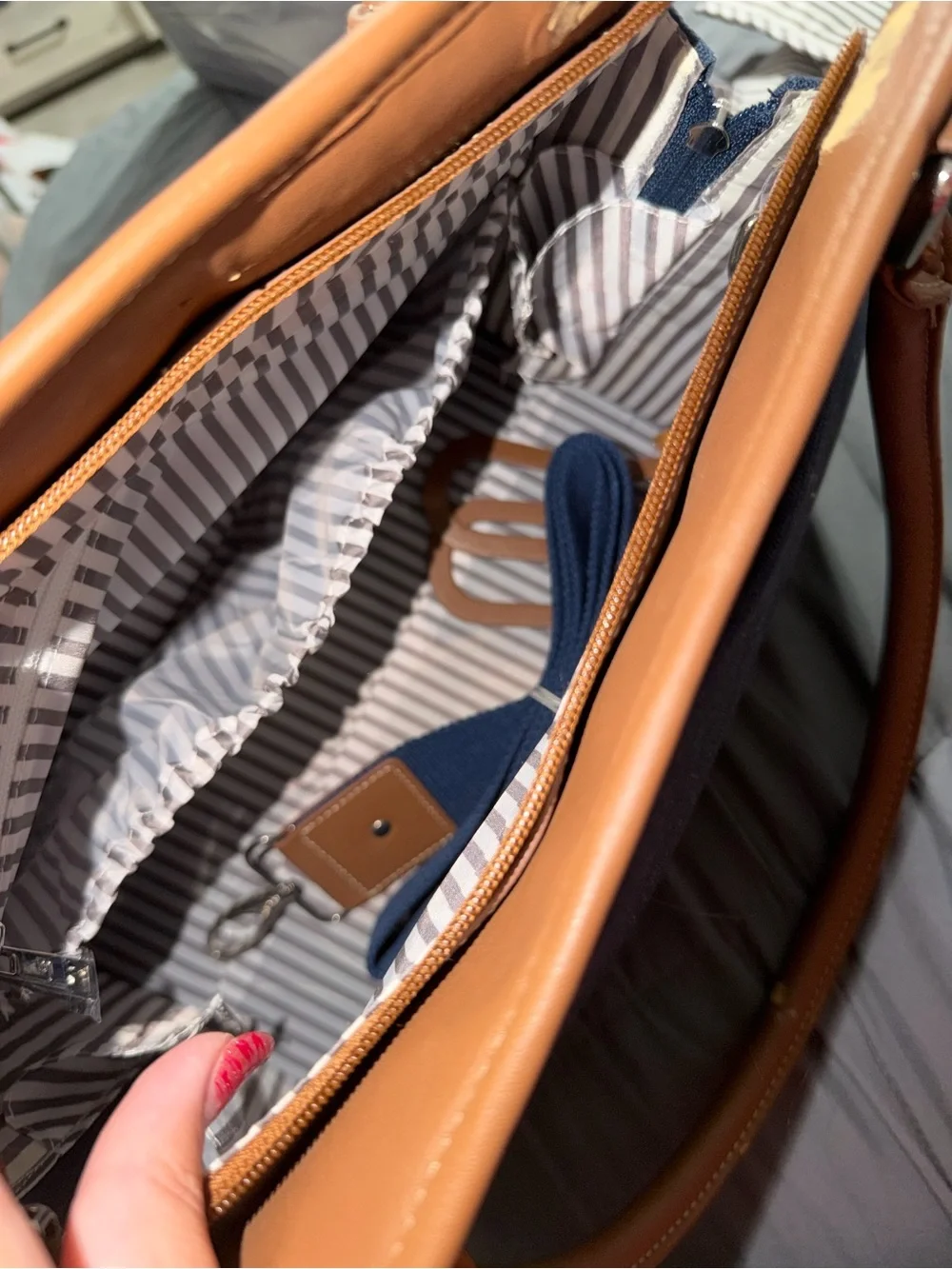 Little Unicorn Navy and Tan Tote Bag